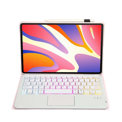 For Huawei MatePad SE 11 2024 AH21-AS Ultra-thin Detachable Backlight Bluetooth Keyboard Leather Tablet Case with Touchpad(Pink White) - Others Keyboard by PMC Jewellery | Online Shopping South Africa | PMC Jewellery | Buy Now Pay Later Mobicred