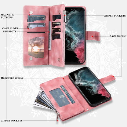 For Samsung Galaxy S25 Ultra 5G Multi-Card Totem Zipper Leather Phone Case(Pink) - Galaxy S25 Ultra 5G Cases by PMC Jewellery | Online Shopping South Africa | PMC Jewellery | Buy Now Pay Later Mobicred