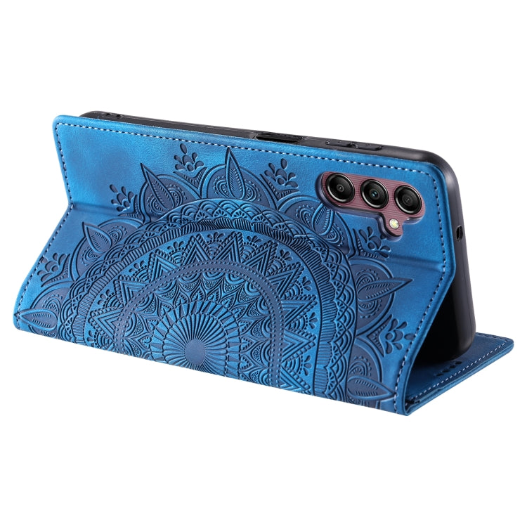For Samsung Galaxy S25+ 5G Totem Embossed Magnetic Leather Phone Case(Blue) - Galaxy S25+ 5G Cases by PMC Jewellery | Online Shopping South Africa | PMC Jewellery | Buy Now Pay Later Mobicred