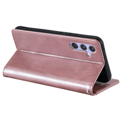 For Samsung Galaxy S25 5G Simple 6-Card Wallet Leather Phone Case(Rose Gold) - Galaxy S25 5G Cases by PMC Jewellery | Online Shopping South Africa | PMC Jewellery | Buy Now Pay Later Mobicred