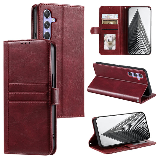 For Samsung Galaxy S25 5G Simple 6-Card Wallet Leather Phone Case(Wine Red) - Galaxy S25 5G Cases by PMC Jewellery | Online Shopping South Africa | PMC Jewellery | Buy Now Pay Later Mobicred