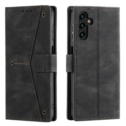 For Samsung Galaxy S25 5G Nail Skin Feel Stitching Calf Texture Leather Phone Case(Black) - Galaxy S25 5G Cases by PMC Jewellery | Online Shopping South Africa | PMC Jewellery | Buy Now Pay Later Mobicred