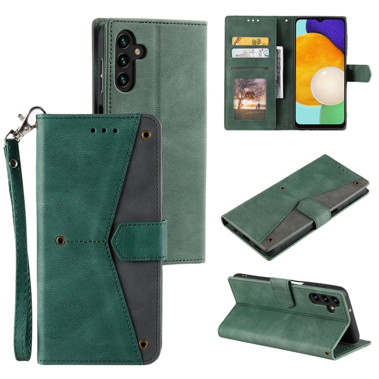 For Samsung Galaxy S25 5G Nail Skin Feel Stitching Calf Texture Leather Phone Case(Green) - Galaxy S25 5G Cases by PMC Jewellery | Online Shopping South Africa | PMC Jewellery | Buy Now Pay Later Mobicred