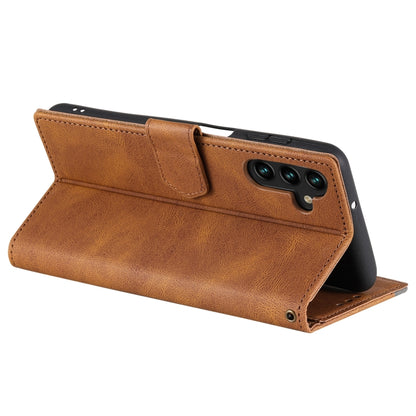 For Samsung Galaxy S25+ 5G Nail Skin Feel Stitching Calf Texture Leather Phone Case(Brown) - Galaxy S25+ 5G Cases by PMC Jewellery | Online Shopping South Africa | PMC Jewellery | Buy Now Pay Later Mobicred