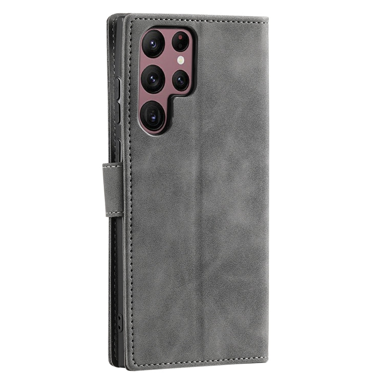 For Samsung Galaxy S25 Ultra 5G Nail Skin Feel Stitching Calf Texture Leather Phone Case(Grey) - Galaxy S25 Ultra 5G Cases by PMC Jewellery | Online Shopping South Africa | PMC Jewellery | Buy Now Pay Later Mobicred