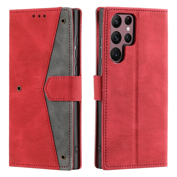 For Samsung Galaxy S25 Ultra 5G Nail Skin Feel Stitching Calf Texture Leather Phone Case(Red) - Galaxy S25 Ultra 5G Cases by PMC Jewellery | Online Shopping South Africa | PMC Jewellery | Buy Now Pay Later Mobicred