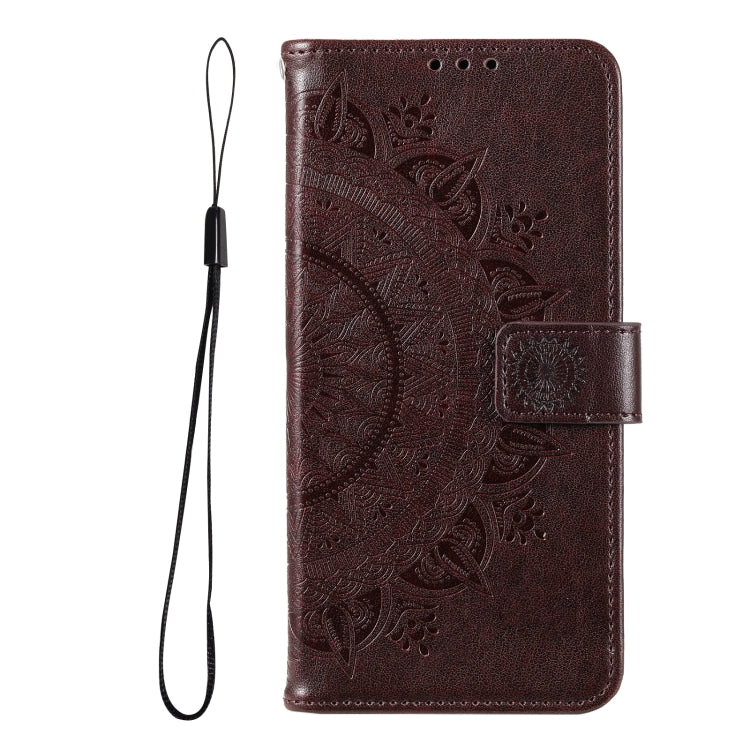 For Samsung Galaxy S25 5G Totem Flower Embossed Leather Phone Case(Brown) - Galaxy S25 5G Cases by PMC TechLife | Online Shopping South Africa | PMC TechLife | Buy Now Pay Later Mobicred