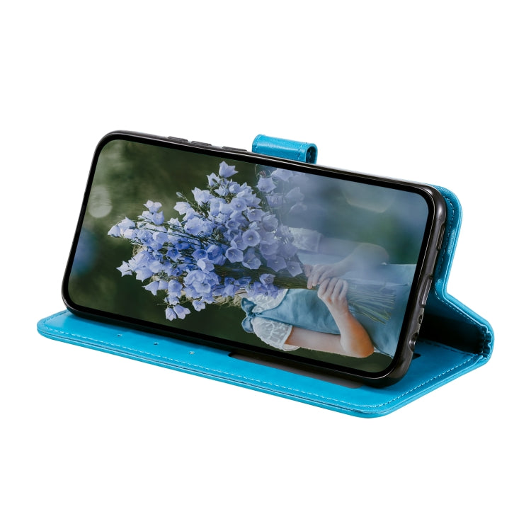 For Samsung Galaxy S25 5G Totem Flower Embossed Leather Phone Case(Blue) - Galaxy S25 5G Cases by PMC TechLife | Online Shopping South Africa | PMC TechLife | Buy Now Pay Later Mobicred