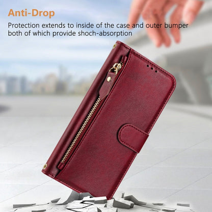 For Samsung Galaxy S25 Ultra 5G Multi-Card Slots Zipper Wallet Leather Phone Case(Dark Red) - Galaxy S25 Ultra 5G Cases by PMC Jewellery | Online Shopping South Africa | PMC Jewellery | Buy Now Pay Later Mobicred