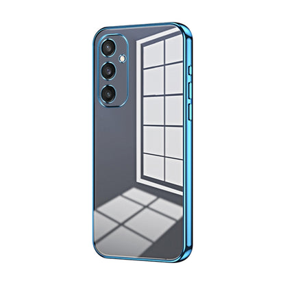 For Samsung Galaxy S25 5G Transparent Plating Fine Hole Phone Case(Blue) - Galaxy S25 5G Cases by PMC Jewellery | Online Shopping South Africa | PMC Jewellery | Buy Now Pay Later Mobicred