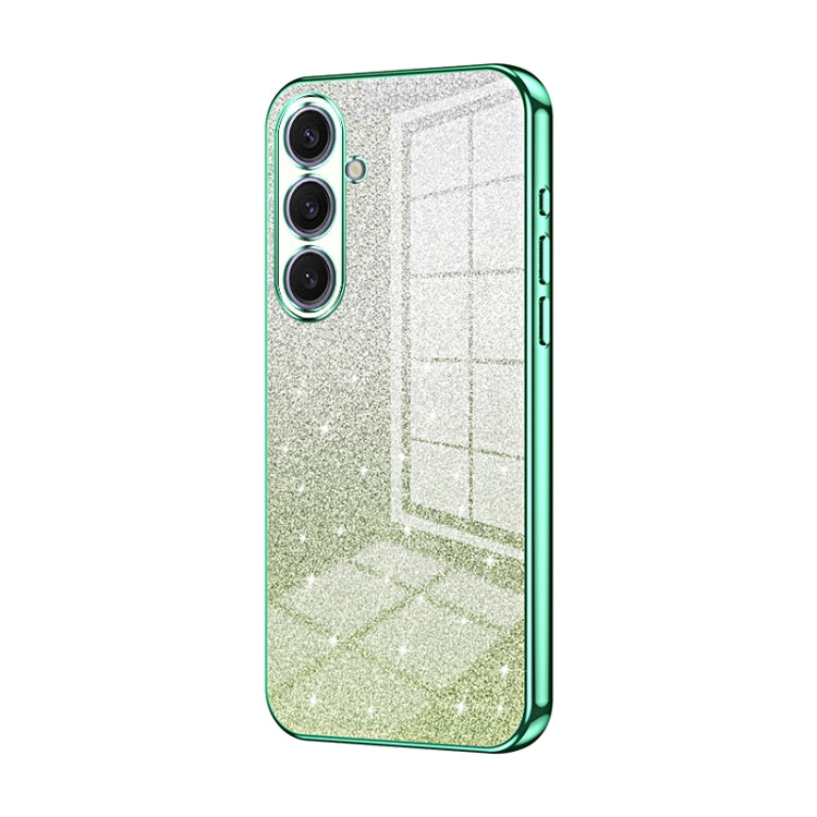 For Samsung Galaxy S25+ 5G Gradient Glitter Powder Electroplated Phone Case(Green) - free shipping - PMC Jewellery - Order now!