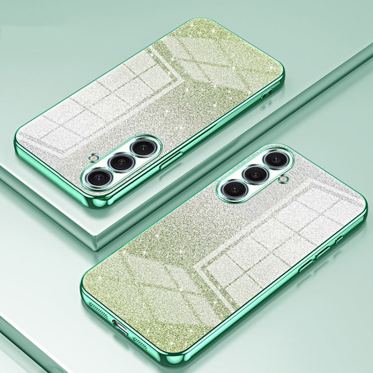 For Samsung Galaxy S25+ 5G Gradient Glitter Powder Electroplated Phone Case(Green) - Galaxy S25+ 5G Cases by PMC Jewellery | Online Shopping South Africa | PMC Jewellery | Buy Now Pay Later Mobicred