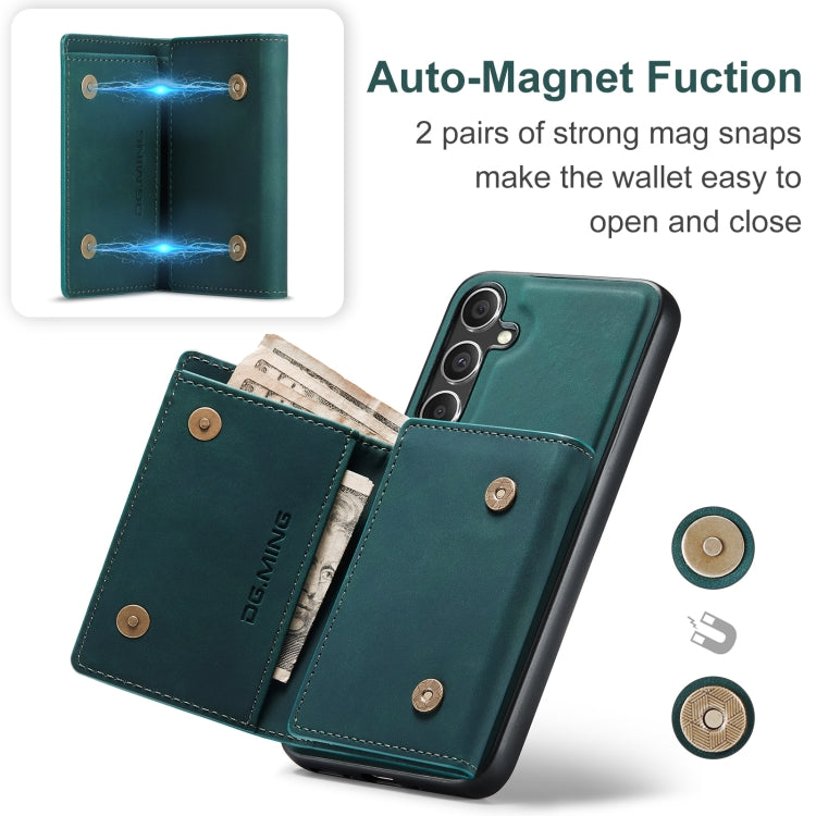 For Samsung Galaxy S24 FE 5G DG.MING M1 Series 3-Fold Multi Card Wallet + Magnetic Phone Case(Green) - Galaxy S24 FE 5G Cases by DG.MING | Online Shopping South Africa | PMC Jewellery | Buy Now Pay Later Mobicred