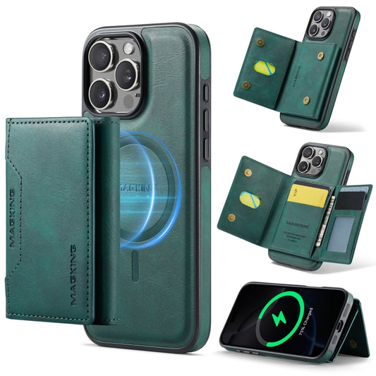 For iPhone 16 Pro Max DG.MING MAGKING-K2 Series MagSafe RFID Card Bag Detachable Phone Case(Green) - iPhone 16 Pro Max Cases by DG.MING | Online Shopping South Africa | PMC Jewellery | Buy Now Pay Later Mobicred