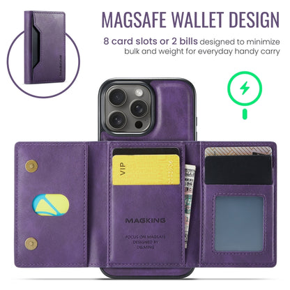 For iPhone 16 Pro Max DG.MING MAGKING-K2 Series MagSafe RFID Card Bag Detachable Phone Case(Purple) - iPhone 16 Pro Max Cases by DG.MING | Online Shopping South Africa | PMC Jewellery | Buy Now Pay Later Mobicred