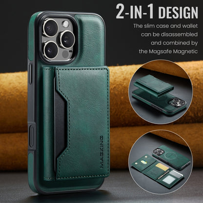 For iPhone 16 Pro DG.MING MAGKING-K2 Series MagSafe RFID Card Bag Detachable Phone Case(Green) - iPhone 16 Pro Cases by DG.MING | Online Shopping South Africa | PMC Jewellery | Buy Now Pay Later Mobicred