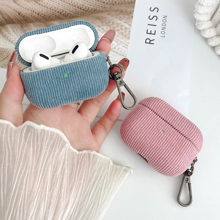 For AirPods 3 Corduroy Cloth Pattern Earphone Protective Case(Pink) - For AirPods 3 by PMC Jewellery | Online Shopping South Africa | PMC Jewellery | Buy Now Pay Later Mobicred