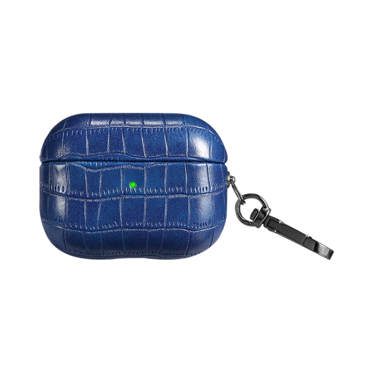 For AirPods Pro Crocodile Texture Earphone Protective Case(Royal Blue) - For AirPods Pro by PMC Jewellery | Online Shopping South Africa | PMC Jewellery | Buy Now Pay Later Mobicred
