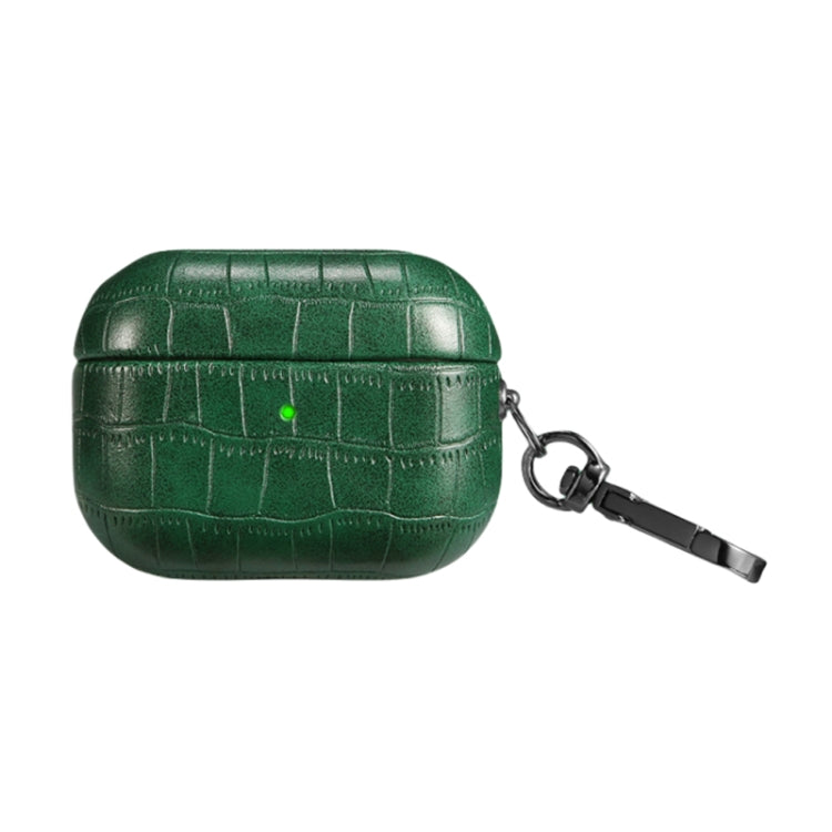 For AirPods Pro Crocodile Texture Earphone Protective Case(Dark Green) - For AirPods Pro by PMC Jewellery | Online Shopping South Africa | PMC Jewellery | Buy Now Pay Later Mobicred