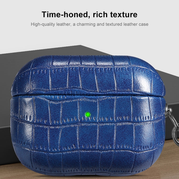 For AirPods 4 Crocodile Texture Earphone Protective Case(Dark Green) - For AirPods 4 by PMC Jewellery | Online Shopping South Africa | PMC Jewellery | Buy Now Pay Later Mobicred