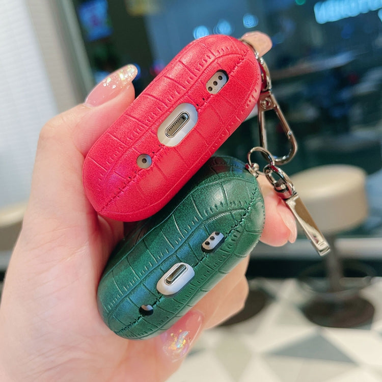 For AirPods 3 Crocodile Texture Earphone Protective Case(Dark Green) - For AirPods 3 by PMC Jewellery | Online Shopping South Africa | PMC Jewellery | Buy Now Pay Later Mobicred