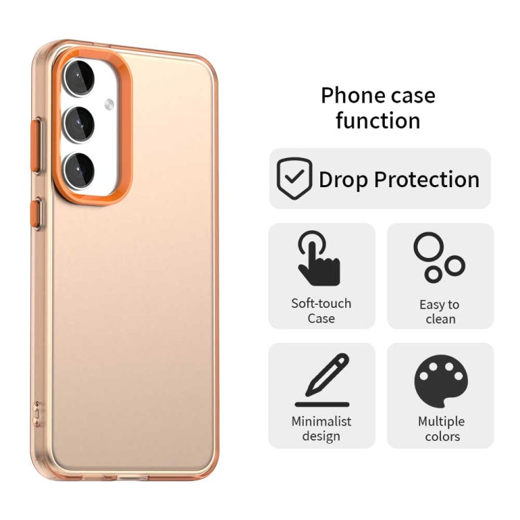 For Samsung Galaxy S25 5G Candy PC Hybrid TPU Shockproof Phone Case(Orange) - Galaxy S25 5G Cases by PMC Jewellery | Online Shopping South Africa | PMC Jewellery | Buy Now Pay Later Mobicred