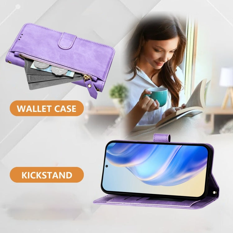 For Ulefone Note 14 Multi-Card Slots Zipper Wallet Leather Phone Case(Purple) - Ulefone Cases by PMC Jewellery | Online Shopping South Africa | PMC Jewellery | Buy Now Pay Later Mobicred