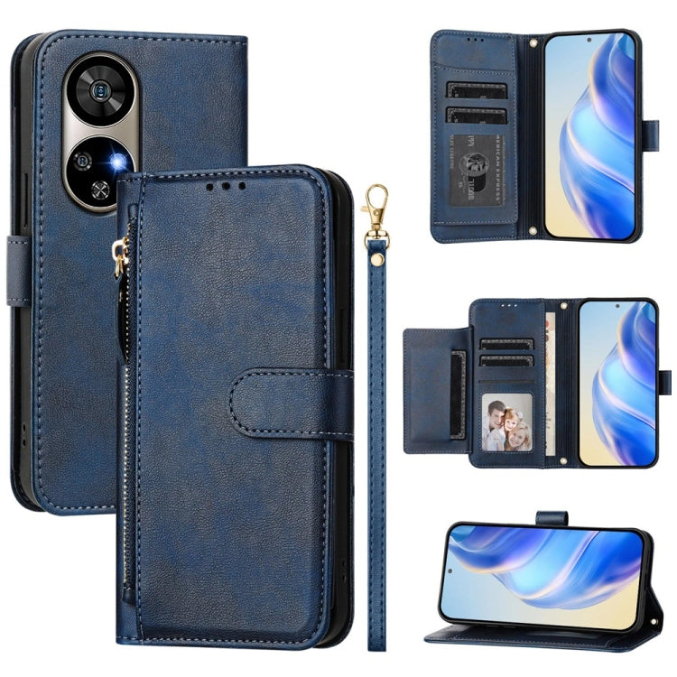 For Ulefone Note 17 Pro Multi-Card Slots Zipper Wallet Leather Phone Case(Blue) - Ulefone Cases by PMC Jewellery | Online Shopping South Africa | PMC Jewellery | Buy Now Pay Later Mobicred