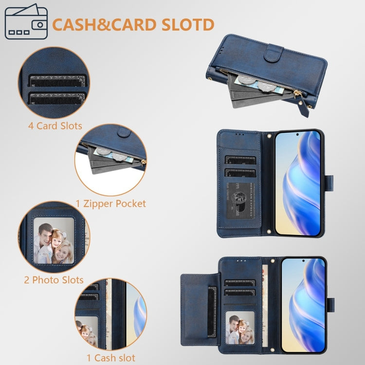 For Ulefone Note 17 Pro Multi-Card Slots Zipper Wallet Leather Phone Case(Blue) - Ulefone Cases by PMC Jewellery | Online Shopping South Africa | PMC Jewellery | Buy Now Pay Later Mobicred