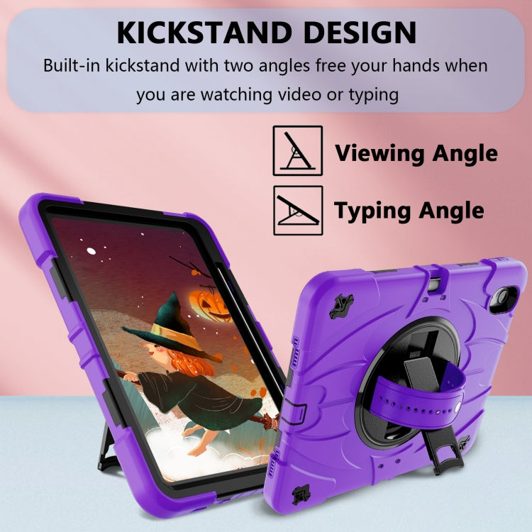 For iPad Air 11 2024 / 10.9 2022 Bat Hand Grip Turntable Stand Tablet Case(Purple Black) - iPad Air 11 2025 / 2024 Cases by PMC Jewellery | Online Shopping South Africa | PMC Jewellery | Buy Now Pay Later Mobicred