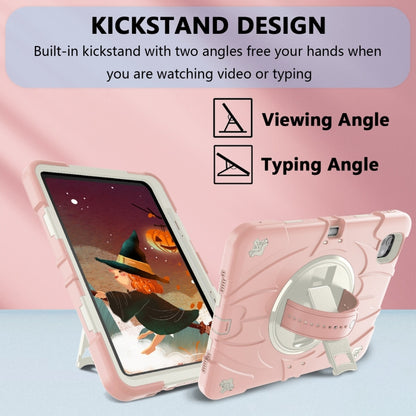 For iPad Pro 11 2024 Bat Hand Grip Turntable Stand Tablet Case(Pink White) - iPad Pro 11 2024 Cases by PMC Jewellery | Online Shopping South Africa | PMC Jewellery | Buy Now Pay Later Mobicred