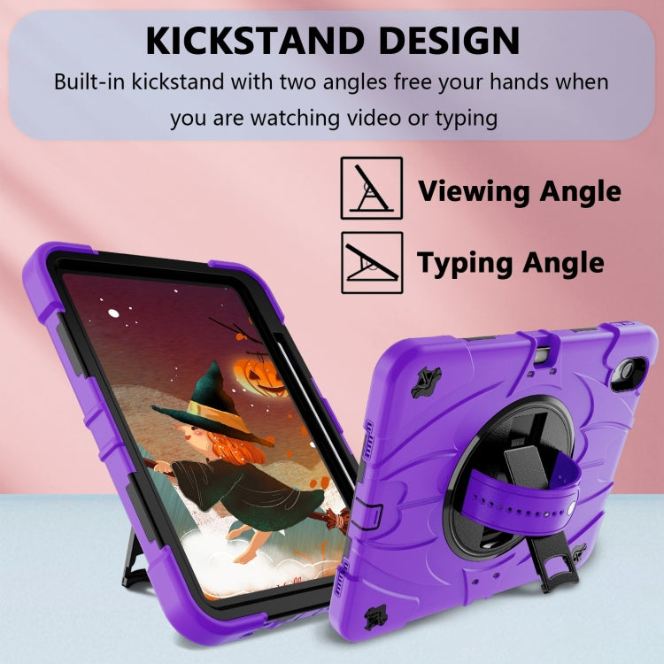 For iPad 10th Gen 10.9 2022 Bat Hand Grip Turntable Stand Tablet Case(Purple Black) - iPad 10th Gen 10.9 Cases by PMC Jewellery | Online Shopping South Africa | PMC Jewellery | Buy Now Pay Later Mobicred