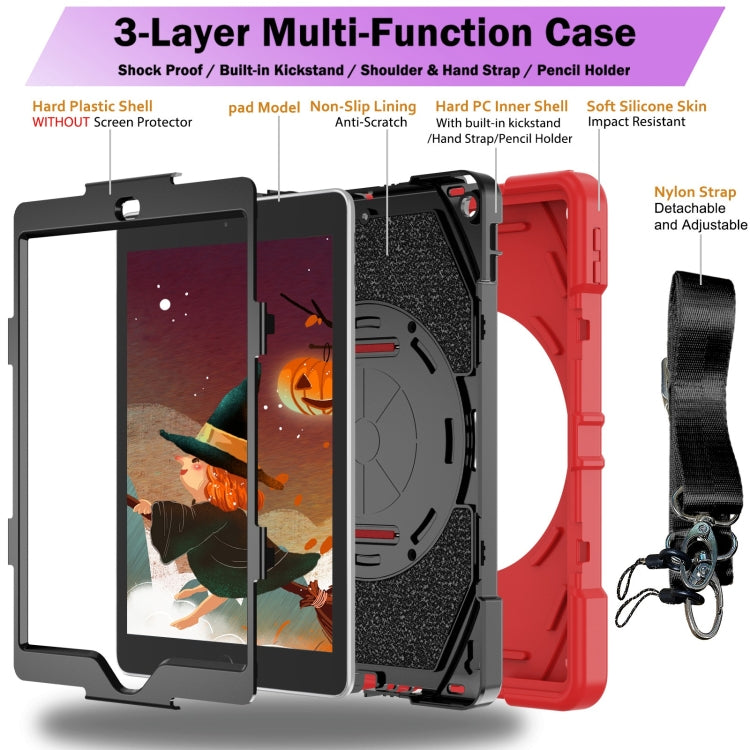 For iPad 9.7 2018 / 2017 / Air 2 Bat Hand Grip Turntable Stand Tablet Case(Red Black) - iPad 9.7 (2018) & (2017) Cases by PMC Jewellery | Online Shopping South Africa | PMC Jewellery | Buy Now Pay Later Mobicred