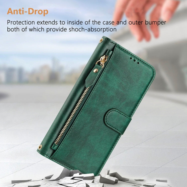 For Huawei Pura 70 Pro / Pura 70 Pro+ Multi-Card Slots Zipper Wallet Leather Phone Case(Green) - Huawei Cases by PMC Jewellery | Online Shopping South Africa | PMC Jewellery | Buy Now Pay Later Mobicred