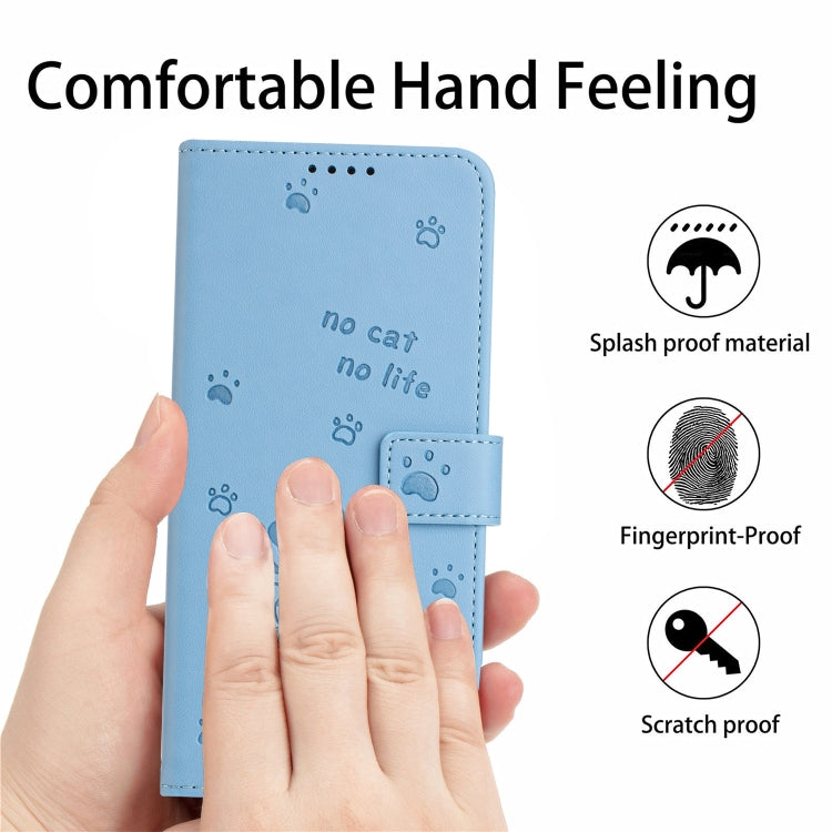 For Tecno Spark Go 2024 4G Embossed Kitten Phone Leather Case with Lanyard(Blue) - free shipping - PMC Jewellery - Order now!