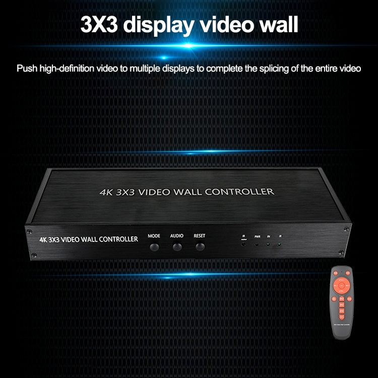 NK-BT88 4K 3x3 HDMI Video Wall Controller Multi-screen Splicing Processor with Remote Controller, Plug:US Plug - Splitter by PMC TechLife | Online Shopping South Africa | PMC TechLife | Buy Now Pay Later Mobicred