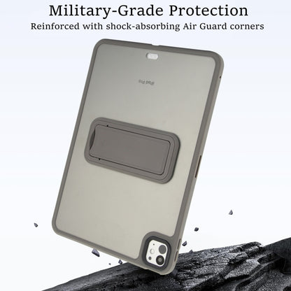 For iPad 2025 / 2022 Skin Feel Holder PC Hybrid TPU Tablet Case(Grey) - iPad 2025 / 2022 Cases by PMC Jewellery | Online Shopping South Africa | PMC Jewellery | Buy Now Pay Later Mobicred