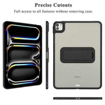 For iPad 10.2 2021 / 2020 / 2019 Skin Feel Holder PC Hybrid TPU Tablet Case(Black) - iPad 10.2 Cases by PMC Jewellery | Online Shopping South Africa | PMC Jewellery | Buy Now Pay Later Mobicred