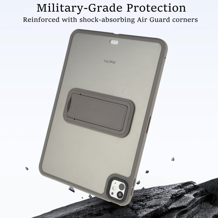 For iPad Air 11 2024 Skin Feel Holder PC Hybrid TPU Tablet Case(Grey) - iPad Air 11 2024 Cases by PMC Jewellery | Online Shopping South Africa | PMC Jewellery | Buy Now Pay Later Mobicred