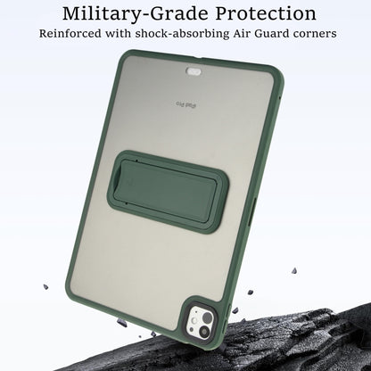 For iPad Pro 11 2018 Skin Feel Holder PC Hybrid TPU Tablet Case(Dark Green) - iPad Pro 11 (2018) Cases by PMC Jewellery | Online Shopping South Africa | PMC Jewellery | Buy Now Pay Later Mobicred