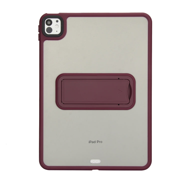 For iPad Pro 11 2022 / 2021 / 2020 Skin Feel Holder PC Hybrid TPU Tablet Case(Wine Red) - iPad Pro 11 (2022/2021) Cases by PMC Jewellery | Online Shopping South Africa | PMC Jewellery | Buy Now Pay Later Mobicred