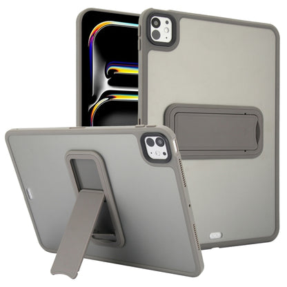 For iPad Pro 11 2024 Skin Feel Holder PC Hybrid TPU Tablet Case(Grey) - iPad Pro 11 2024 Cases by PMC Jewellery | Online Shopping South Africa | PMC Jewellery | Buy Now Pay Later Mobicred