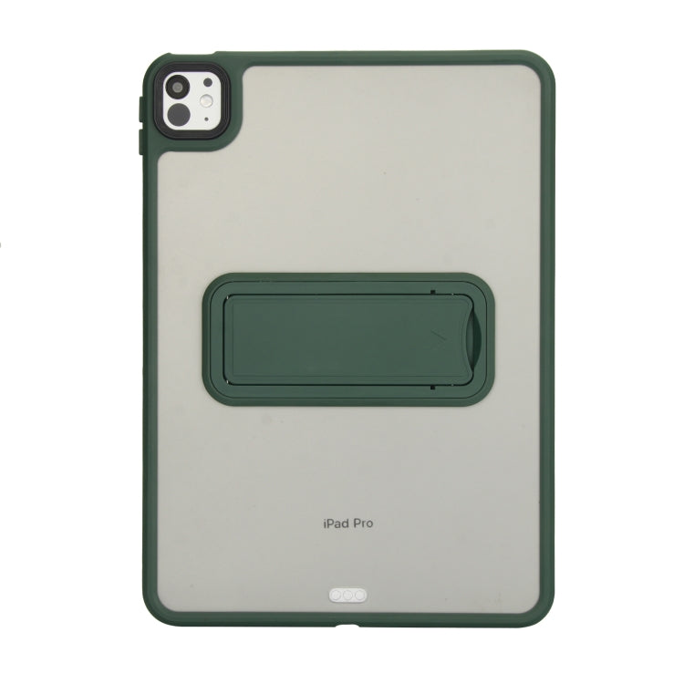 For iPad Pro 11 2024 Skin Feel Holder PC Hybrid TPU Tablet Case(Dark Green) - iPad Pro 11 2024 Cases by PMC Jewellery | Online Shopping South Africa | PMC Jewellery | Buy Now Pay Later Mobicred