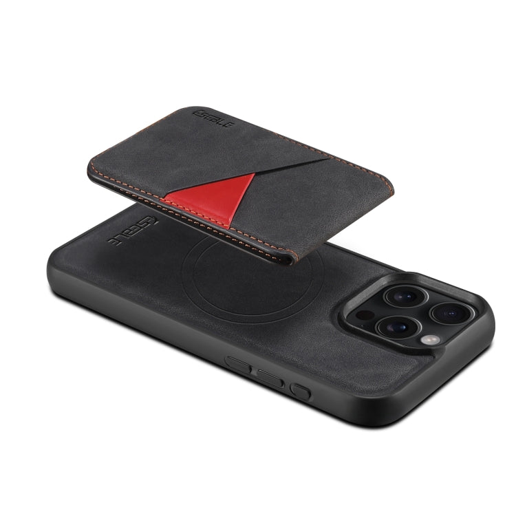 For iPhone 16 Plus ESEBLE E2 Retro Texture Card Slots MagSafe RFID Leather Case(Black) - free shipping - PMC Jewellery - Order now!