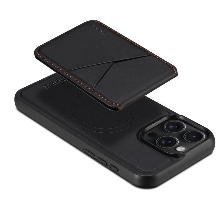 For iPhone 16 Pro ESEBLE E3 Plain Texture Card Slots MagSafe RFID Leather Case(Black) - iPhone 16 Pro Cases by ESEBLE | Online Shopping South Africa | PMC Jewellery | Buy Now Pay Later Mobicred