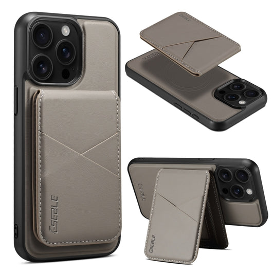 For iPhone 16 Pro ESEBLE E3 Plain Texture Card Slots MagSafe RFID Leather Case(Grey) - iPhone 16 Pro Cases by ESEBLE | Online Shopping South Africa | PMC Jewellery | Buy Now Pay Later Mobicred