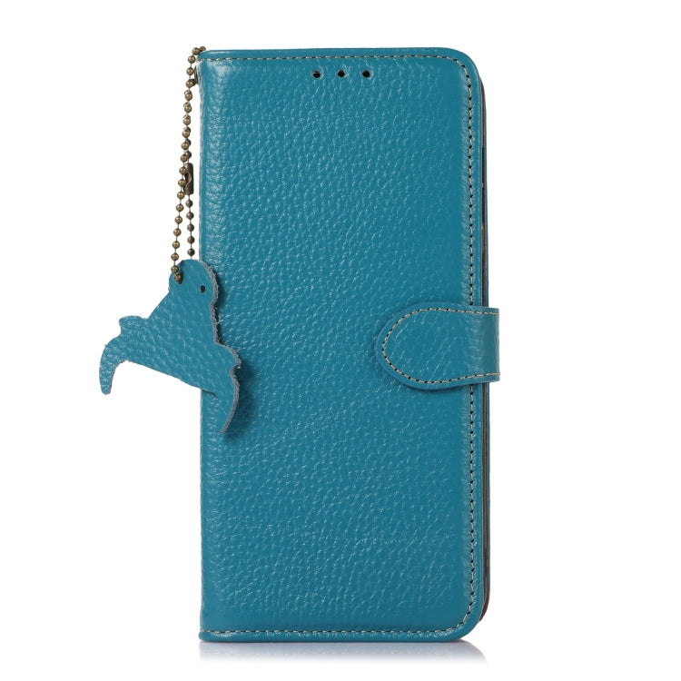For Honor Play 60 Plus Genuine Leather Litchi Texture RFID Leather Phone Case(Blue) - Honor Cases by PMC TechLife | Online Shopping South Africa | PMC TechLife | Buy Now Pay Later Mobicred