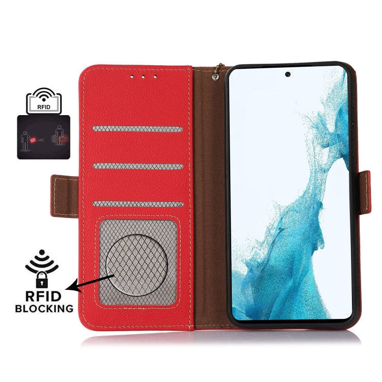For Honor Play 60 Plus / 200 Smart Side-Magnetic TJ Genuine Leather RFID Phone Case(Red) - Honor Cases by PMC TechLife | Online Shopping South Africa | PMC TechLife | Buy Now Pay Later Mobicred
