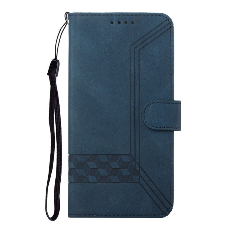 For Samsung Galaxy S25 5G Cubic Skin Feel Flip Leather Phone Case(Blue) - Galaxy S25 5G Cases by PMC Jewellery | Online Shopping South Africa | PMC Jewellery | Buy Now Pay Later Mobicred