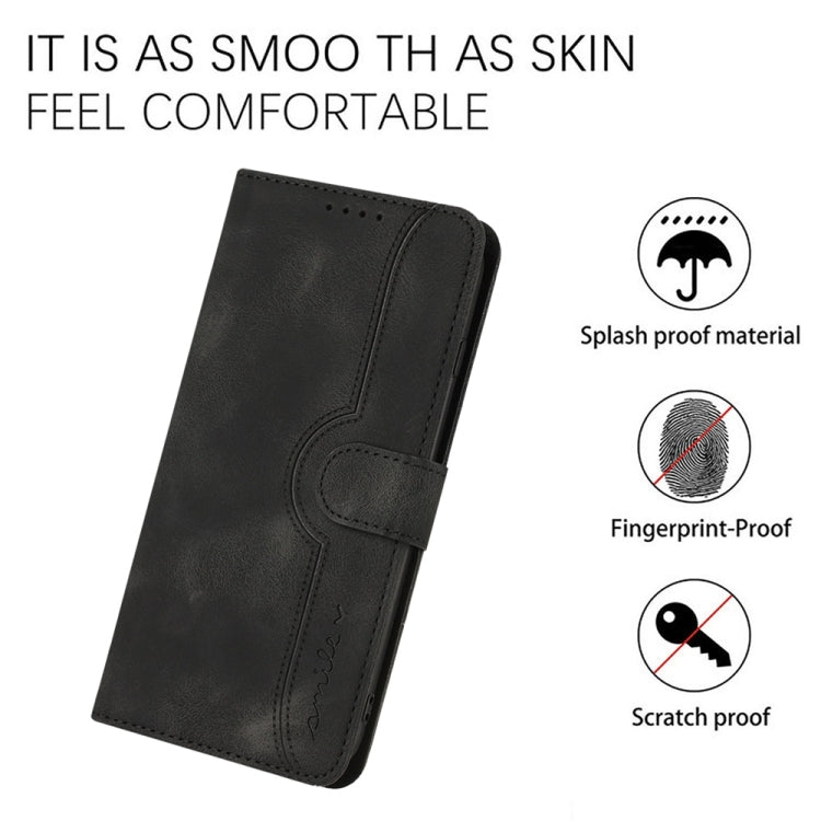For Samsung Galaxy S25 5G Heart Pattern Skin Feel Leather Phone Case(Black) - Galaxy S25 5G Cases by PMC Jewellery | Online Shopping South Africa | PMC Jewellery | Buy Now Pay Later Mobicred